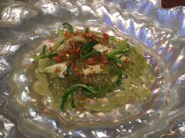 Kokotxa de salmón a la mantequilla de algas